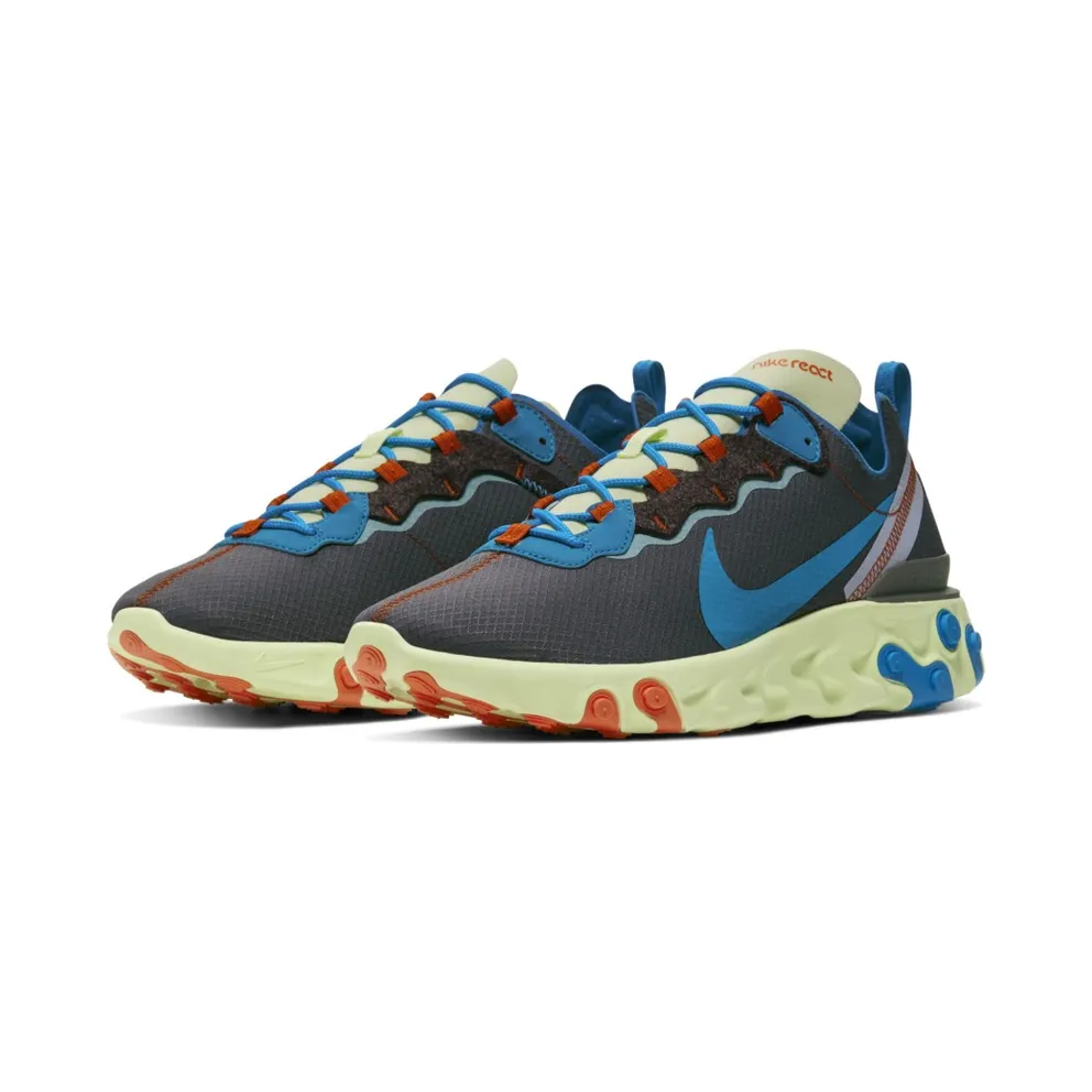 Nike React Element 55 Volt Dark Grey Photo Blue Volt/Dark Grey-Photo Blue-Blue Stardust (CT1142-700)