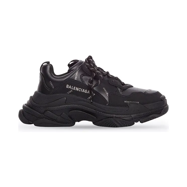 Balenciaga Triple S AllOver Logo Black Grey Leather Free (536737W2FA21081)