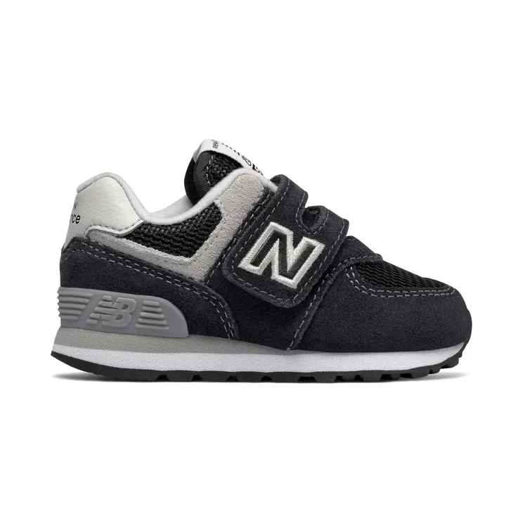 New Balance Baby Black Hook & Loop 574 Core Sneakers (IV574GK)