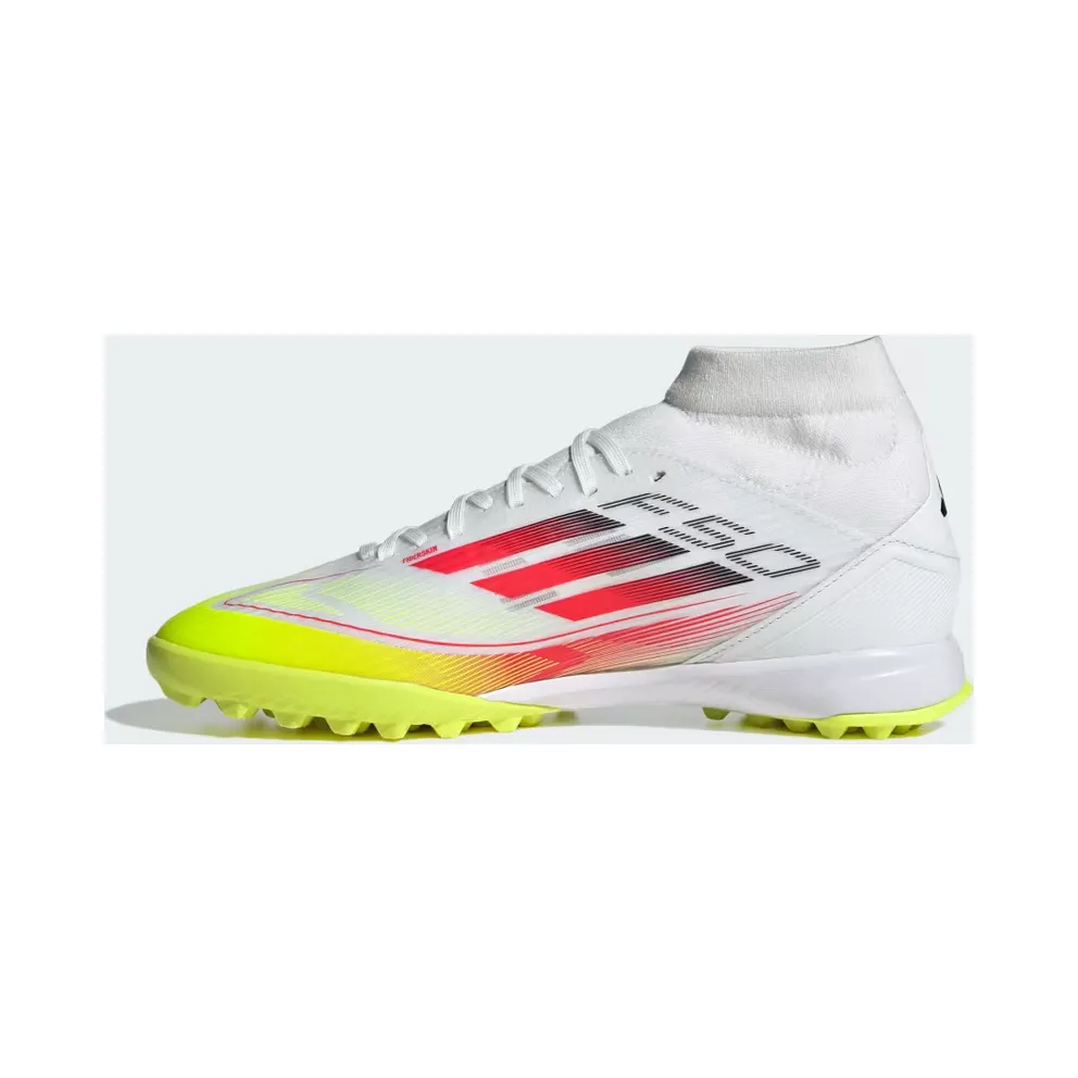 adidas F50 League Mid Turf Boots “Cloud White / Lucid Red / Solar Yellow” (IH3864)