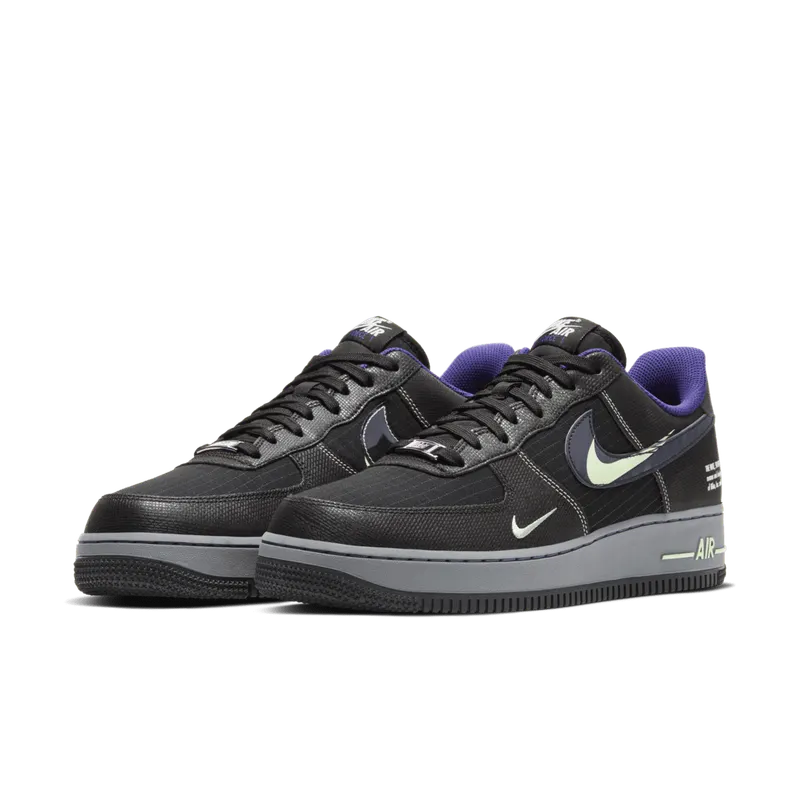 Nike Air Force 1 Low Future Swoosh Pack Black/Cool Grey-Vapor Green-Racer Blue (CT1621-001)
