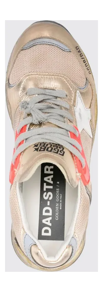 Golden goose Dad-Star Sneakers in Mesh and Used Laminated Leather Silver (GWF00884F00121165120) (3)