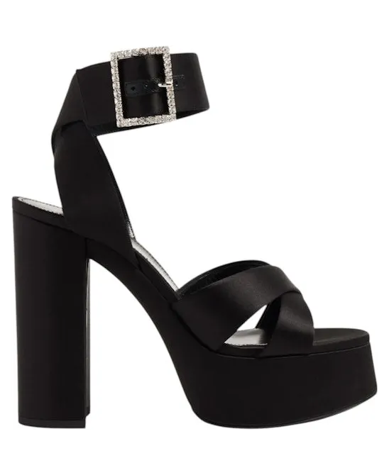Saint Laurent Bianca Platform Sandals Black (7629699QN001000)