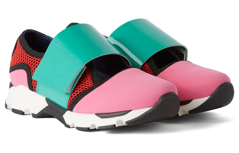 Marni Kids Pink & Red Scuba Sneakers (67878) (4)