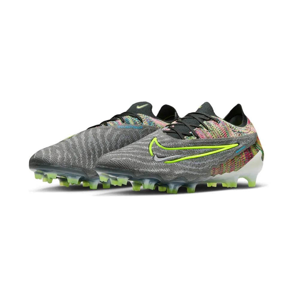 Nike Gripknit Phantom GX Elite Fusion FG Black White Blue Glow Volt (DV6971-071)