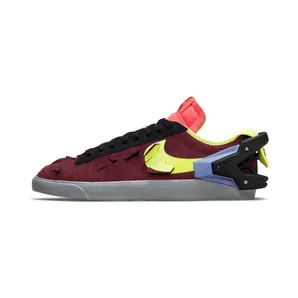 Nike x ACRONYM Blazer Low “Night Maroon / Black / Laser Crimson / Lemon Venom” (DN2067-600)