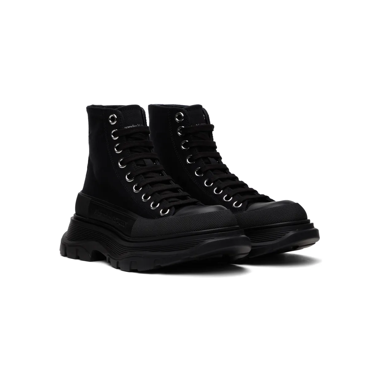Alexander McQueen Black Tread Slick High-Top Sneakers (697080W4MV2) (4)