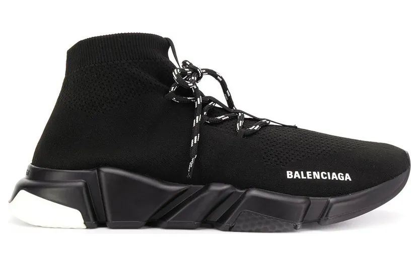Balenciaga Speed Lace Up Black White Sole