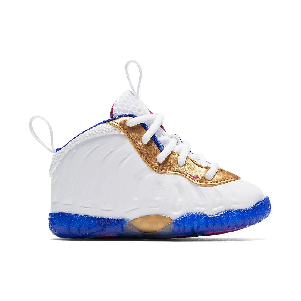Nike Air Foamposite One Peanut Butter & Jelly (TD) White/Fuchsia Blast-Racer Blue (723947-103)