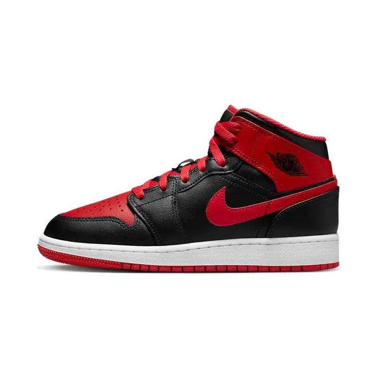 Air Jordan 1 Mid GS Alternate Bred “Black / White / Fire Red” (DQ8423-060)