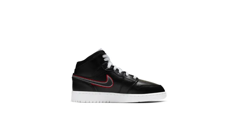 Jordan 1 Mid Maybe I Destroyed The Game (GS) Black/Black-White-Gym Red (BQ6931-016)