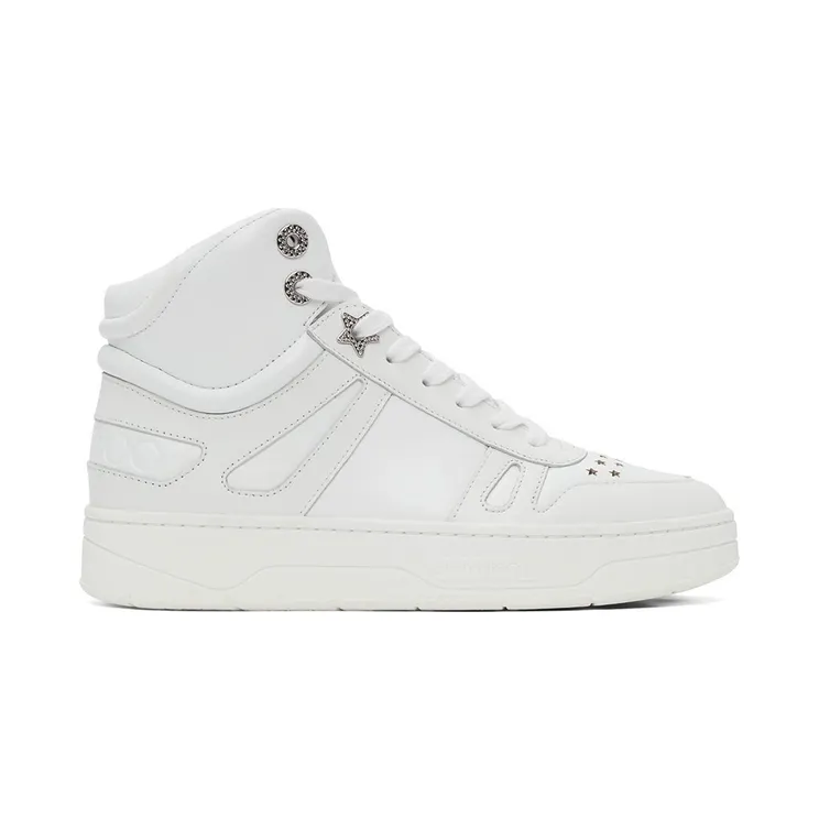 Jimmy Choo White Hawaii Hi Top/F Sneakers (HAWAII HI TOP/FCLF)