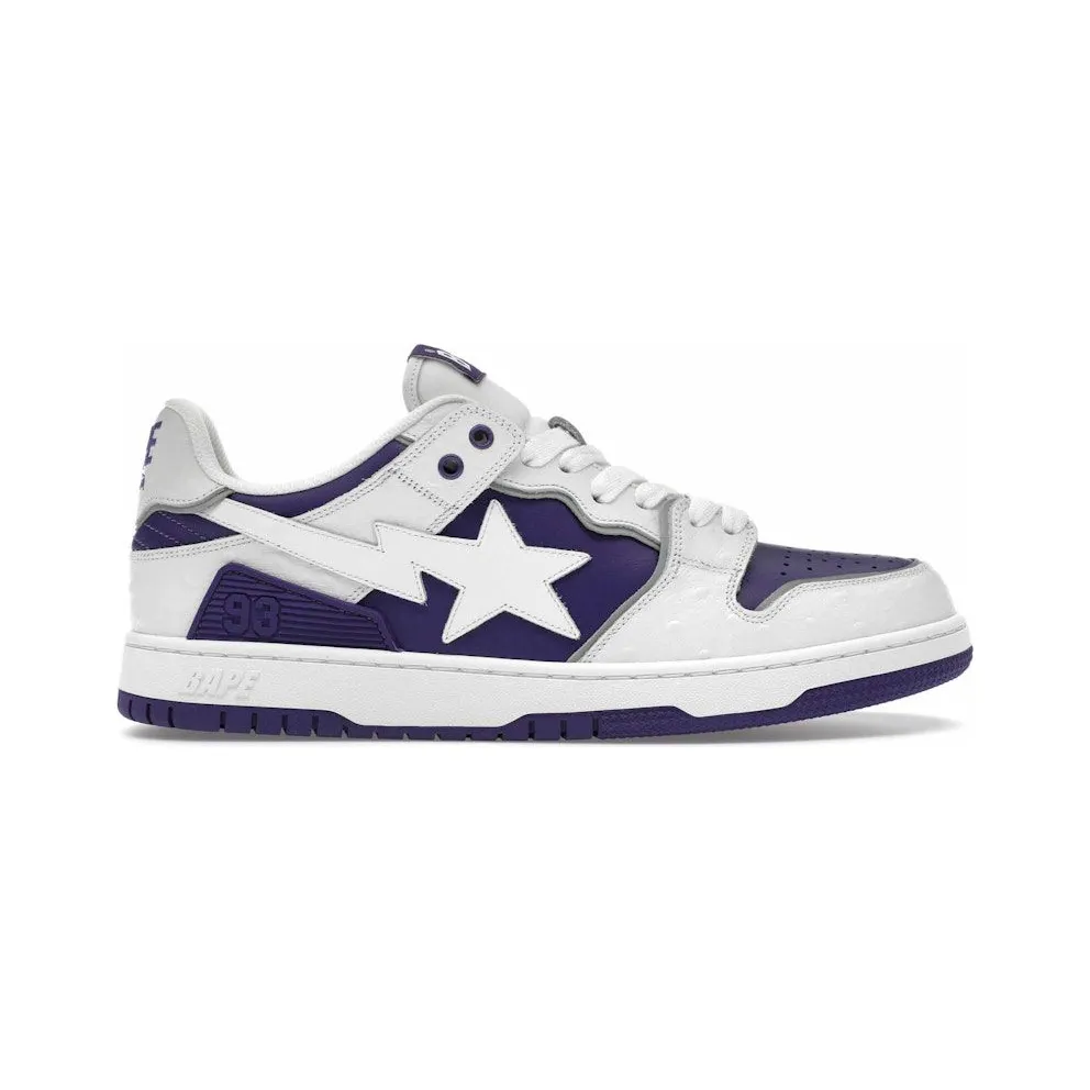 A Bathing Ape Sk8 Sta #1 Ostrich Pack White Purple (1K30-191-308-PUR)
