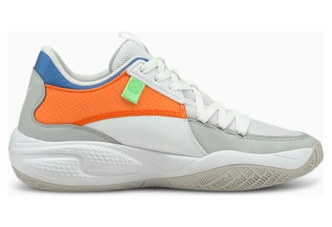 Puma Court Rider Twofold basketbalschoenen Wit/Blauw (195658-01)