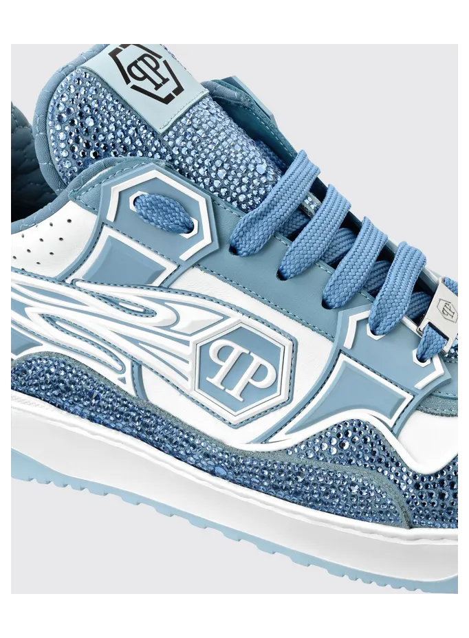 Philipp plein Leather and Rubber Rhinestone White 3 (SAESMSC4015PLE010N0107) (4)