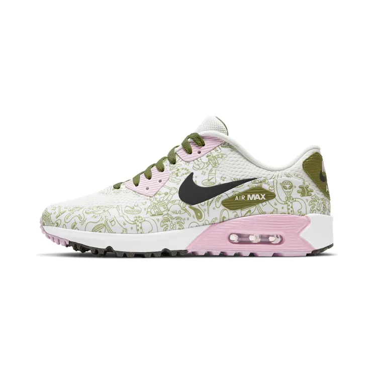 Nike Air Max 90 Golf NRG Steven Harrington Space “Sail / Pink Foam / Asparagus / Newsprint” (CU9980-100)