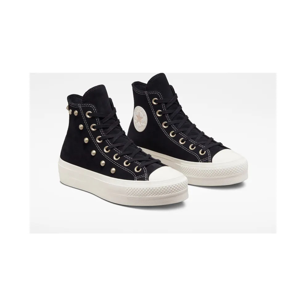 Converse Chuck Taylor All Star Lift Platform Suede Studs Black/light Gold/egret (A04271C)