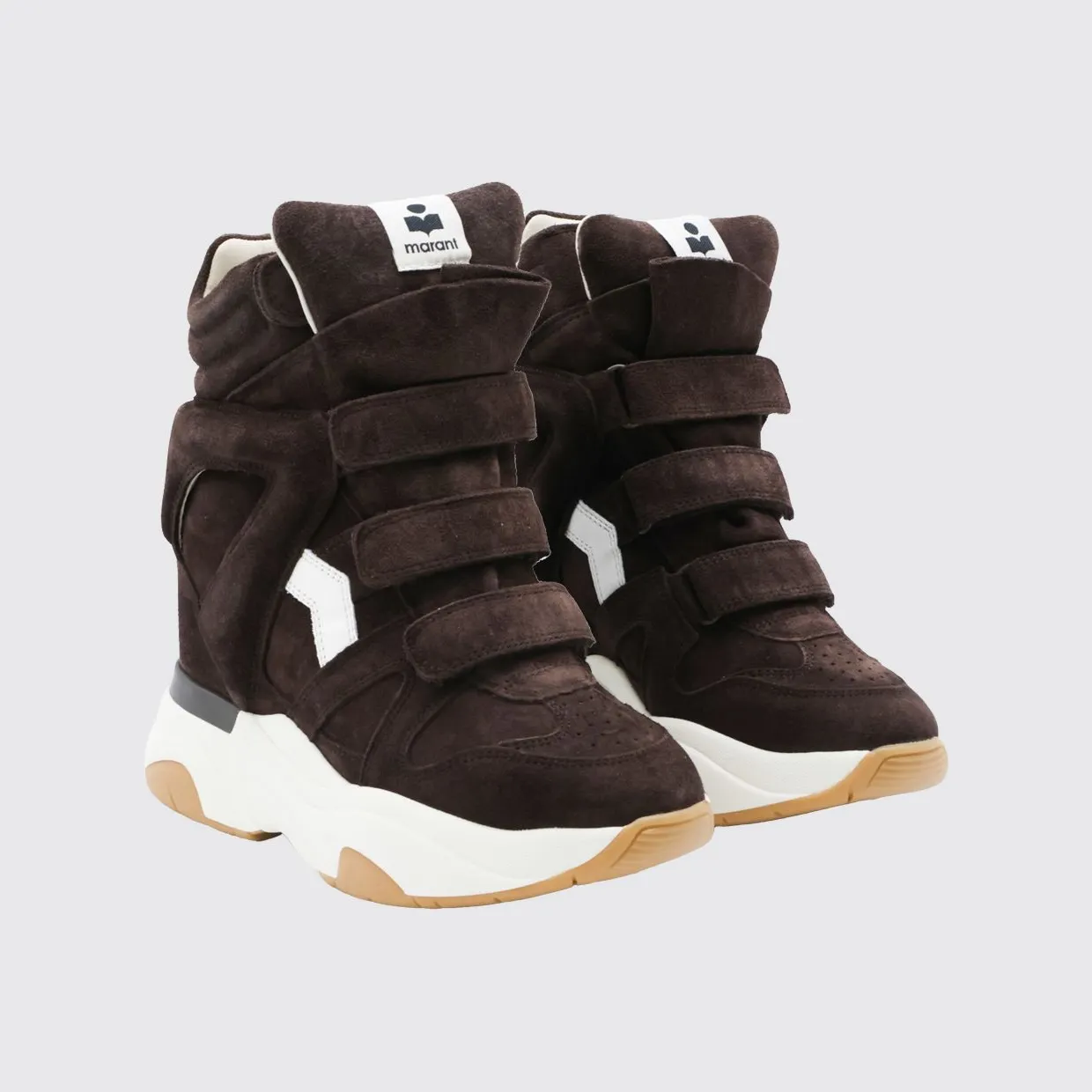 Isabel Marant Balskee Suede High-Top Wedge Trainers Brown (BK0009FAB4E10SCLMW)