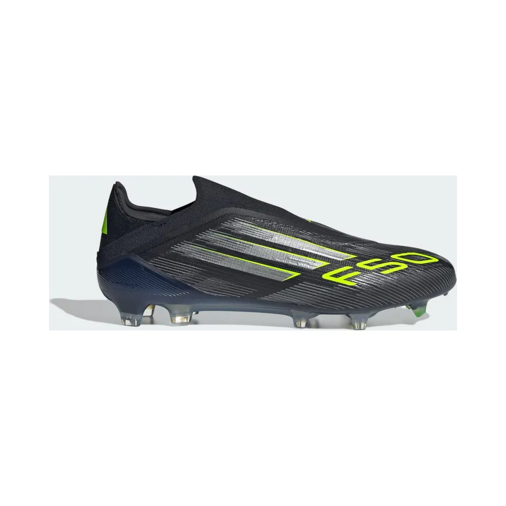 adidas F50 Elite Laceless Firm Ground Boots “Core Black / Iron Metallic / Lucid Lemon” (JH7629)