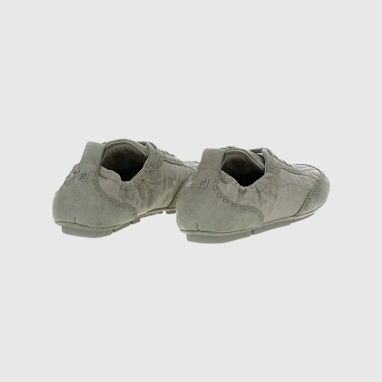 Fendi Fit FF Jacquard Monogram Canvas And Suede Sneakers Grey (7E1842AWCUF1V8N) (2)