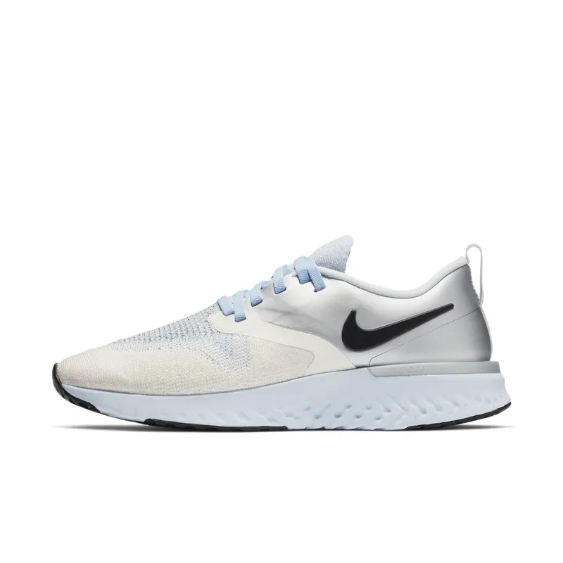 Nike Odyssey React 2 Flyknit Metallic Silver (W) Metallic Silver/Black-Sail (AV2608-001)