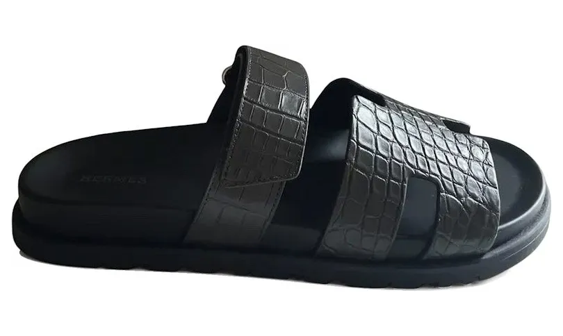 Hermes Chypre Sandal Matte Graphite Alligator (H995128Z-H30430)