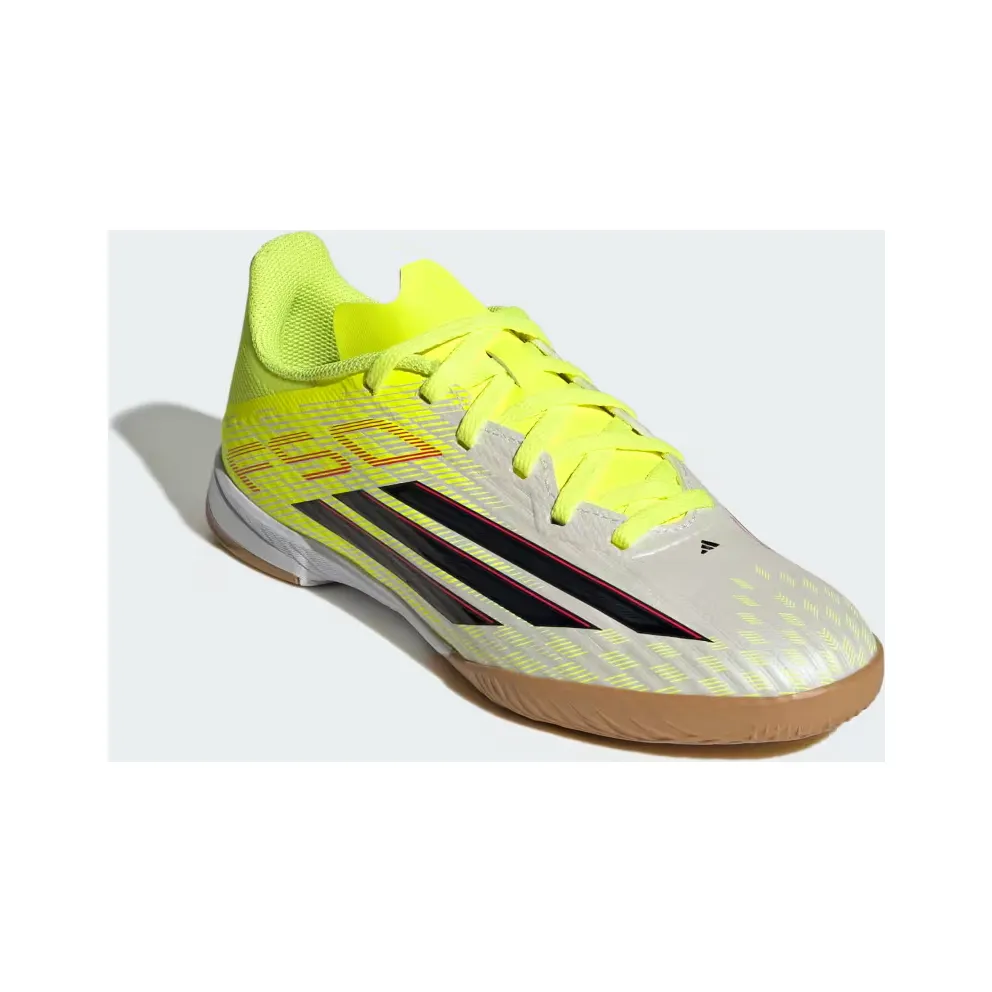 adidas F50 League Indoor Football Shoes Kids “Team Solar Yellow 2 / Core Black / Lucid Red” (JR9019)
