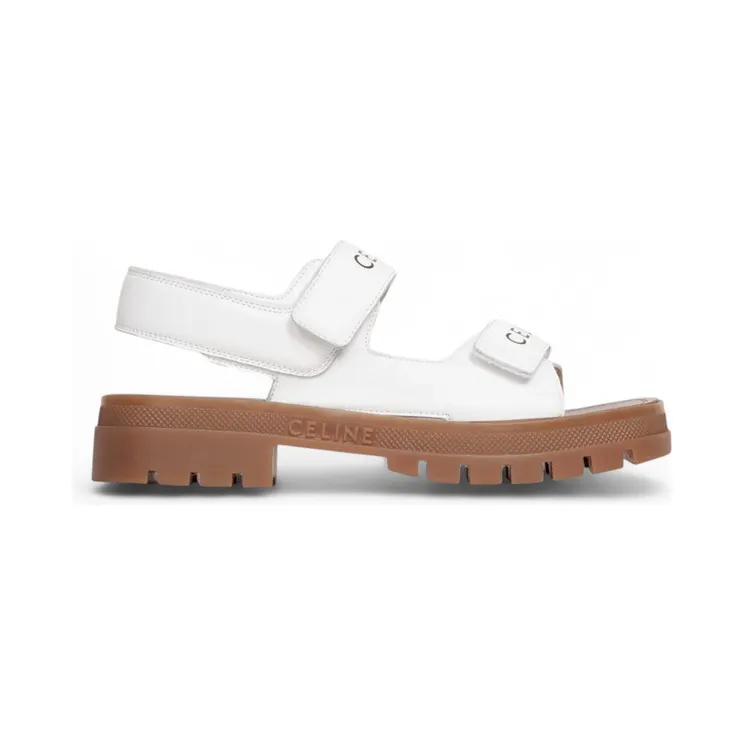 Celine Leo Scratch Sandal Optic White Tan (345663338C.01OA)