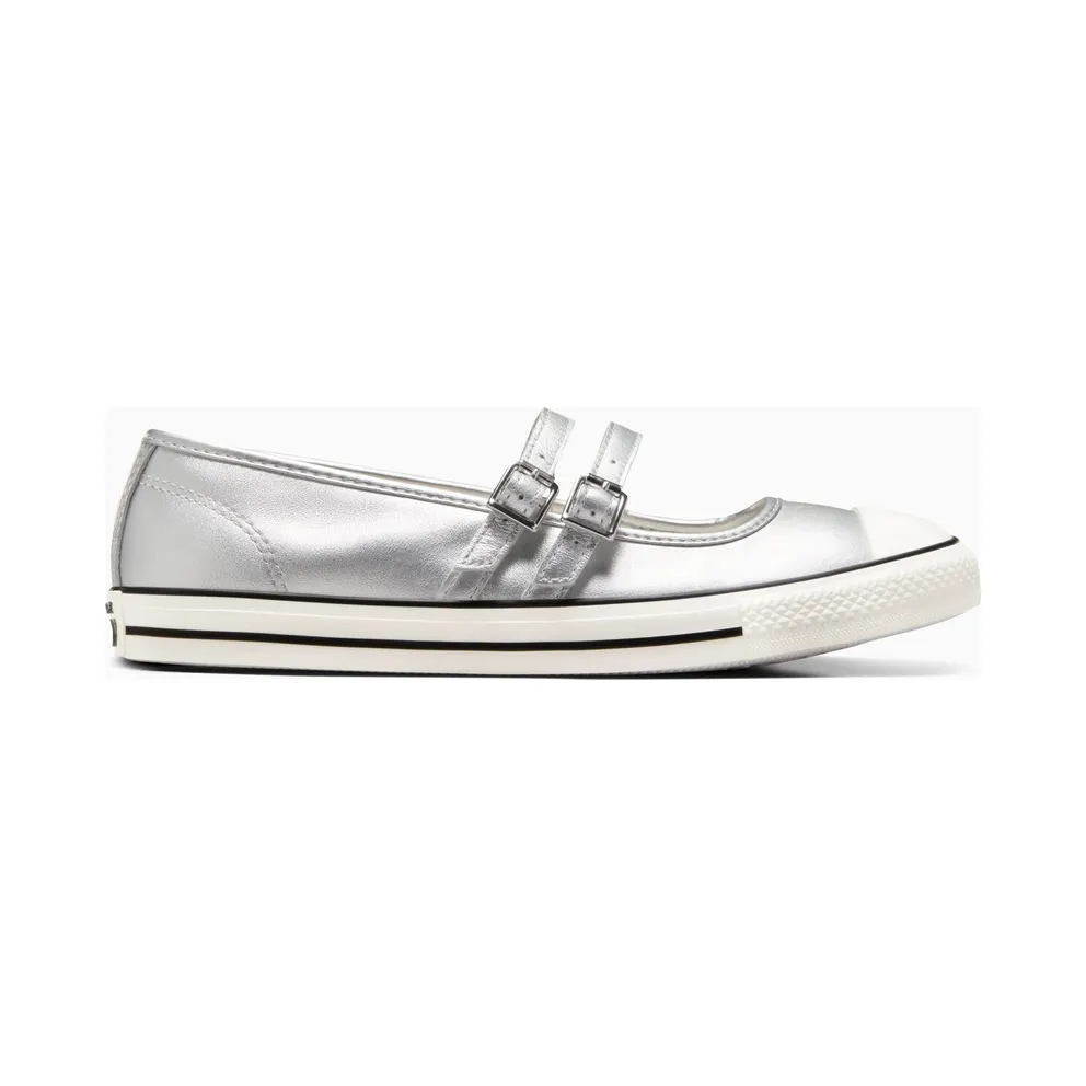 Converse Chuck Taylor All Star Mary Jane Metallic Leather Silver/Egret/Black (A12201C)