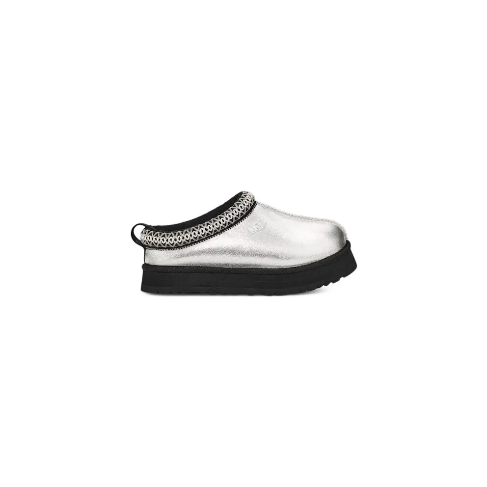 UGG Tazz Leather Slide Silver Metallic (1143777K-SLVM)