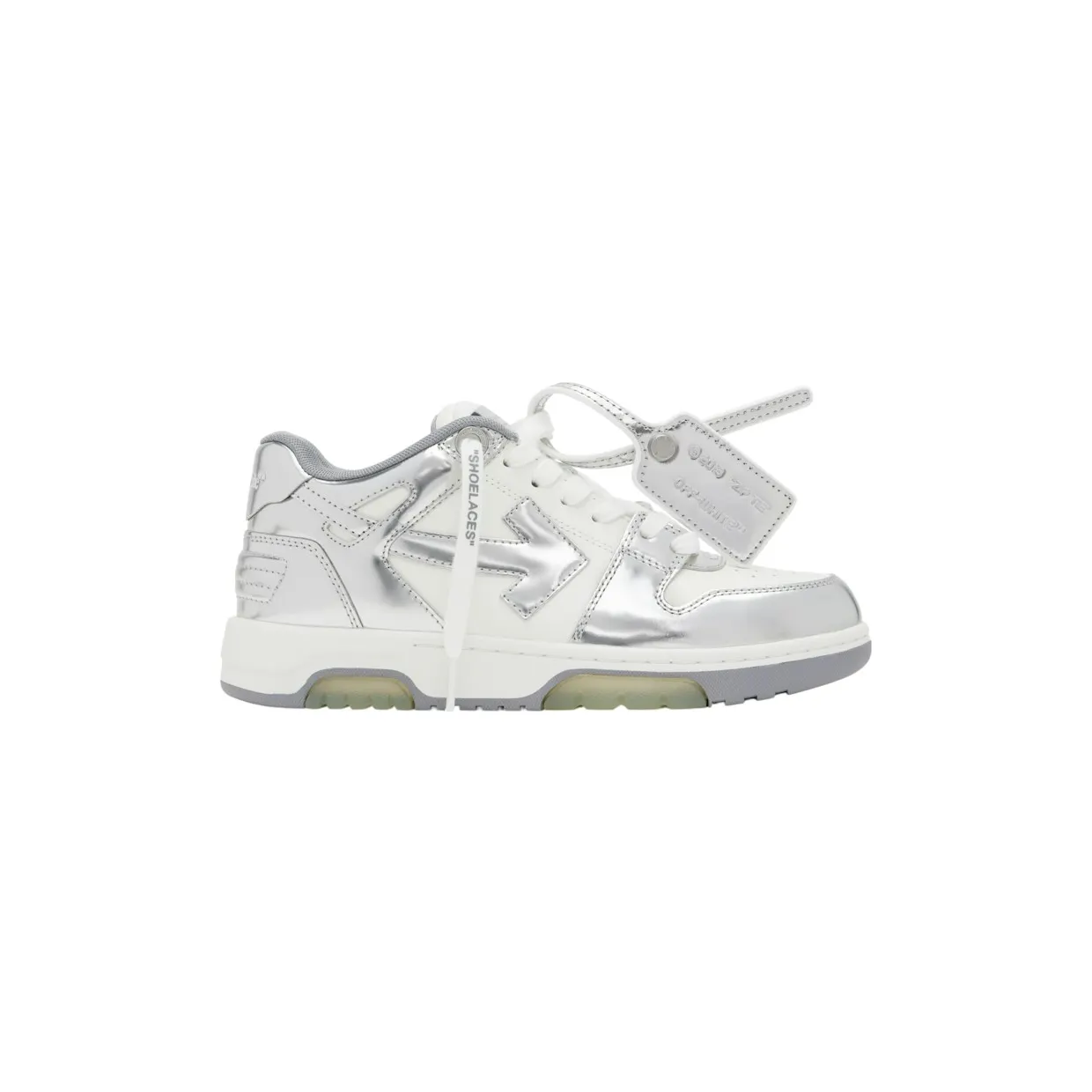OFF-WHITE Out Of Office OOO Low Tops Silver White (OMIA189F24LEA00E0172)