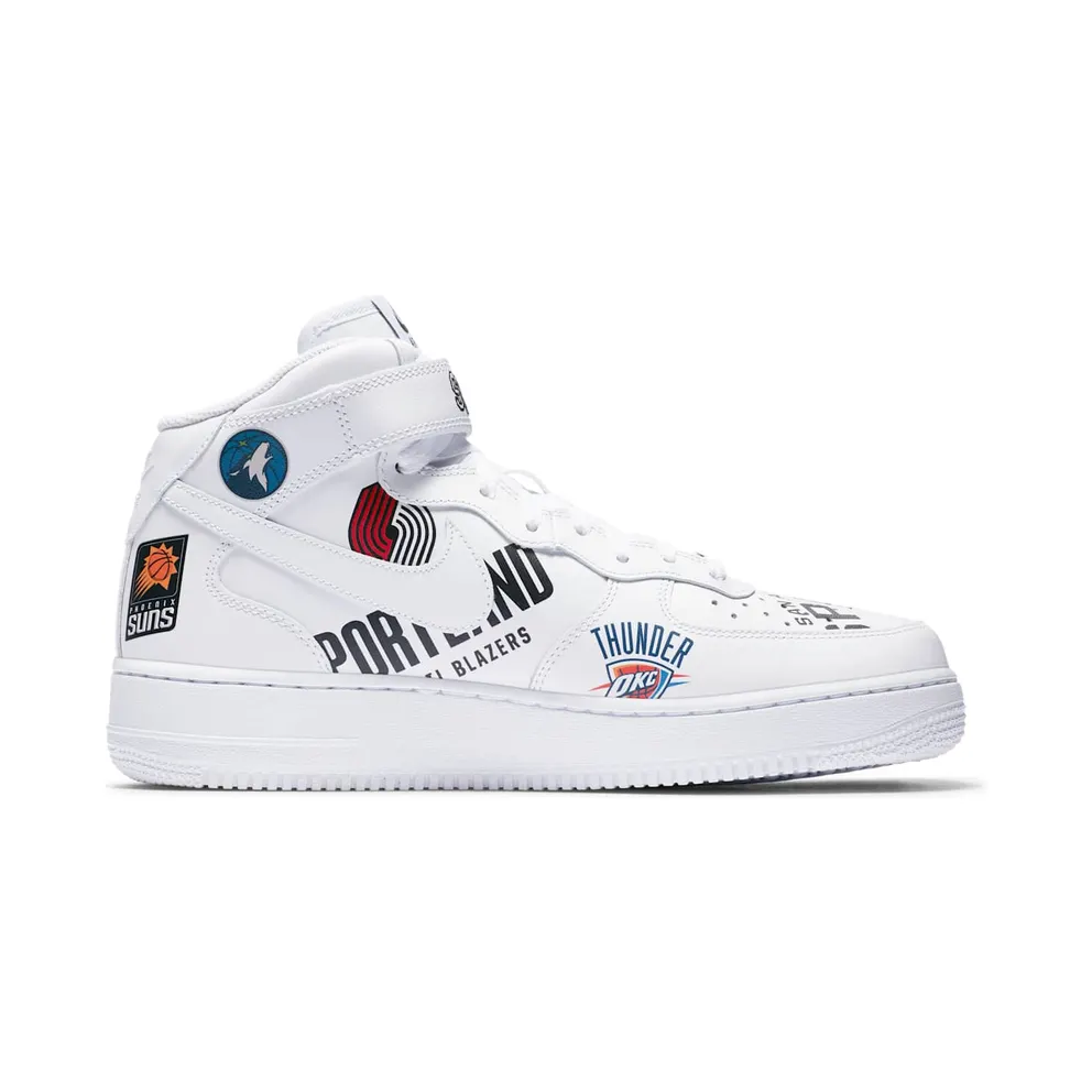 Nike Air Force 1 Mid Supreme NBA White White/White (AQ8017-100)