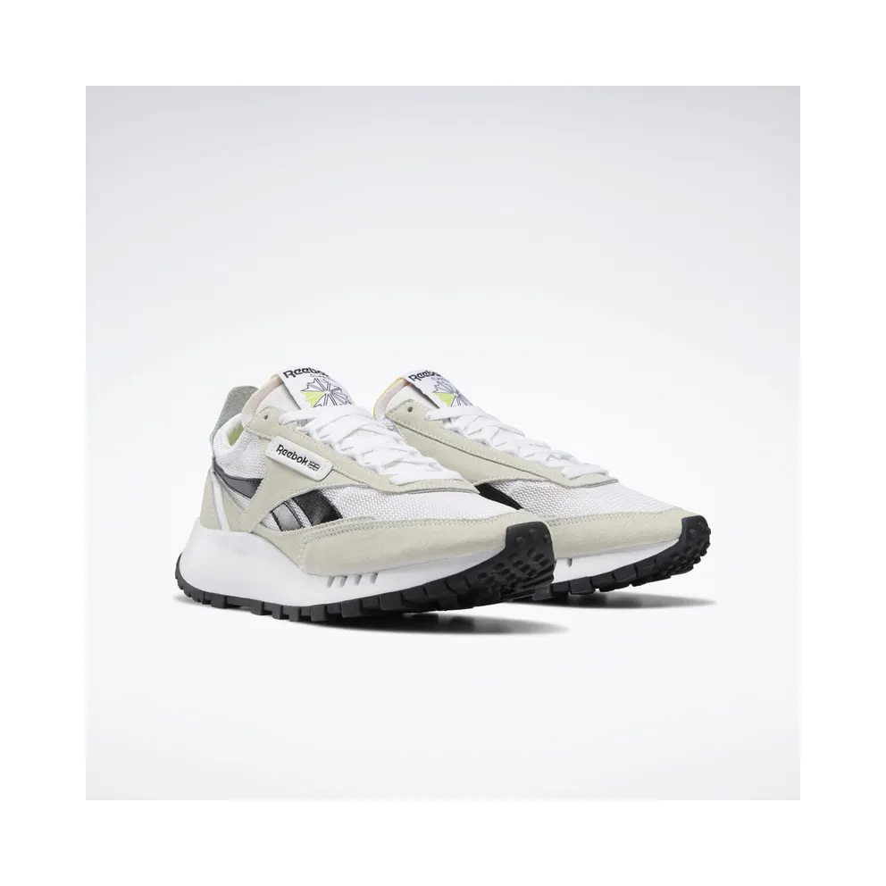 Reebok Classic Leather Legacy Shoes Cloud White / Core Black / Acid Yellow