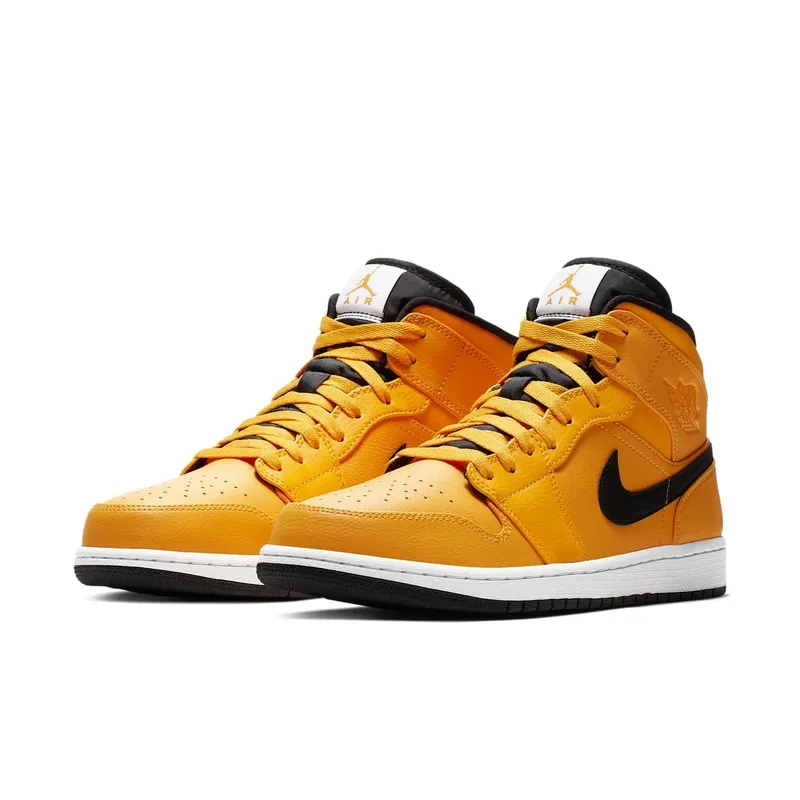 Air Jordan Nike AJ I 1 Mid University Gold Black (2019) (554724-700)