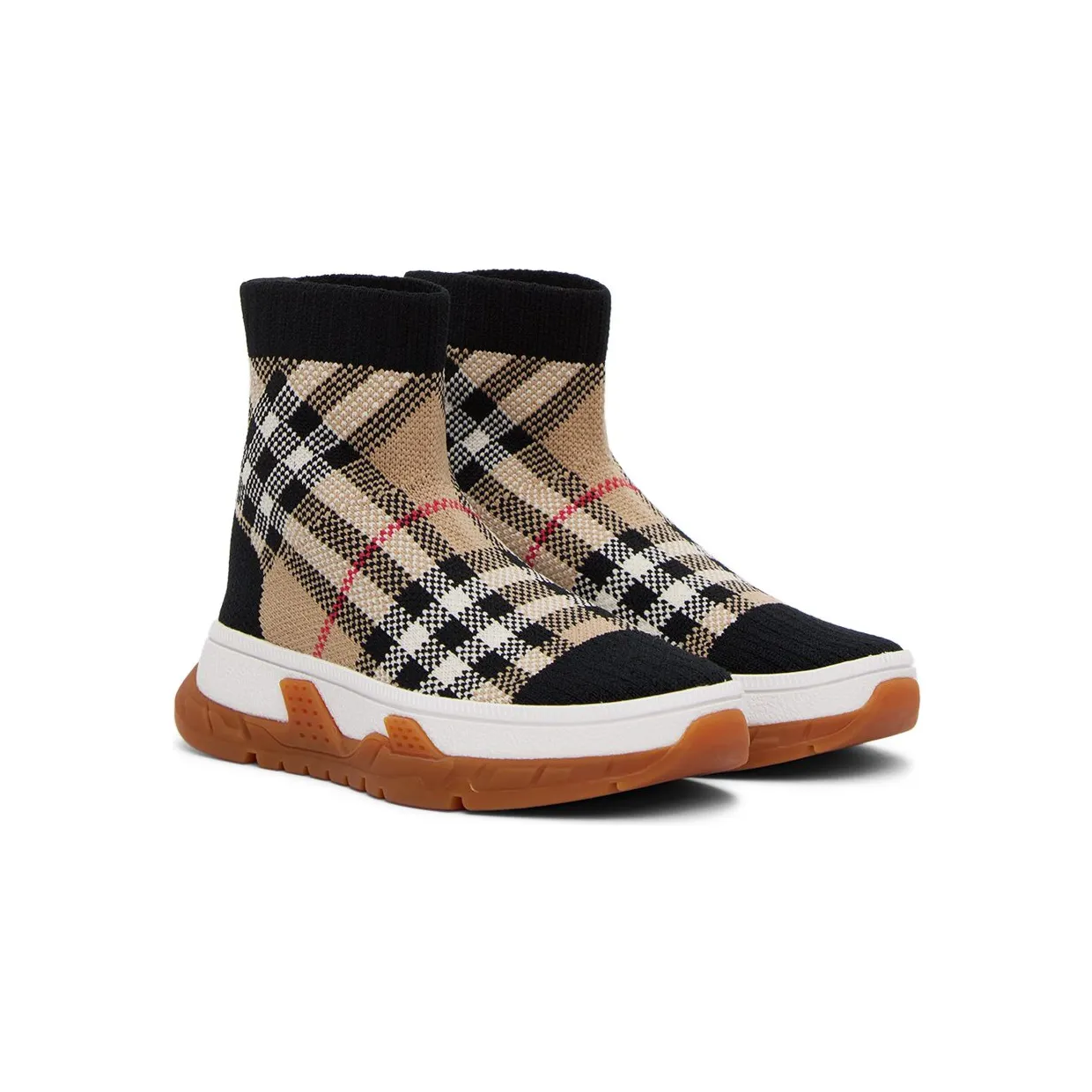 Burberry Union Sock – “Vintage Check Black Beige” (8053050) (4)
