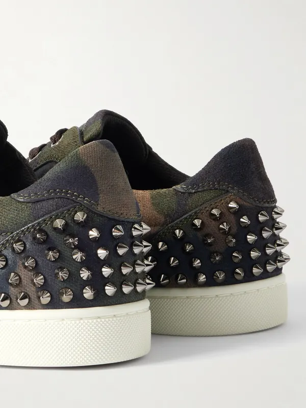 Christian Louboutin Seavaste 2 Studded Camouflage-Print Canvas Sneakers Green (3250646) (5)