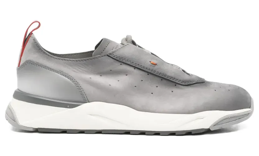 Santoni Leren met geperforeerde details “Grey” (MBIM22032BGRTFEHG45)