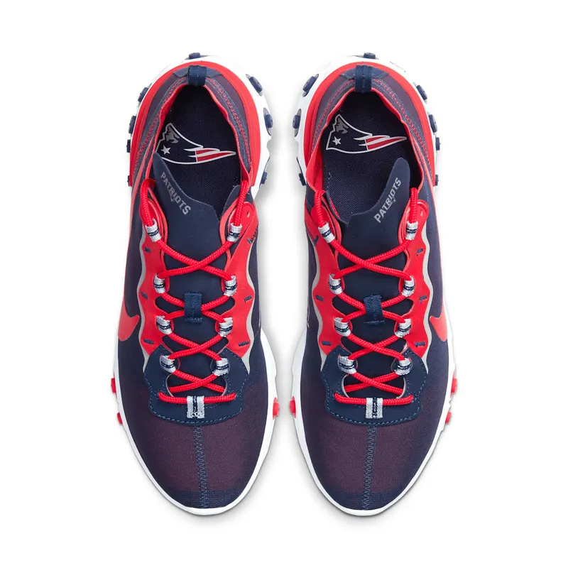 Nike React Element 55 New England Patriots College Navy/White-Silver-University Red (CK4883-400)
