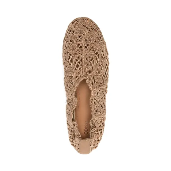 ODISSI Beige Iris crochet ballerina flats OD46039A23040/S_ODIS-110_500-37.5
