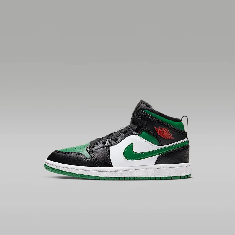 Air Jordan 1 Mid PS ‘Black Pine Green’ “Black / White / Gym Red / Pine Green” (640734-067)