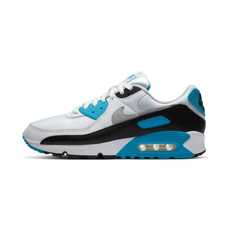 Nike Air Max 90 Retro ‘Laser Blue’ 2020 “White / Grey Fog / Laser Blue / Black” (CJ6779-100)