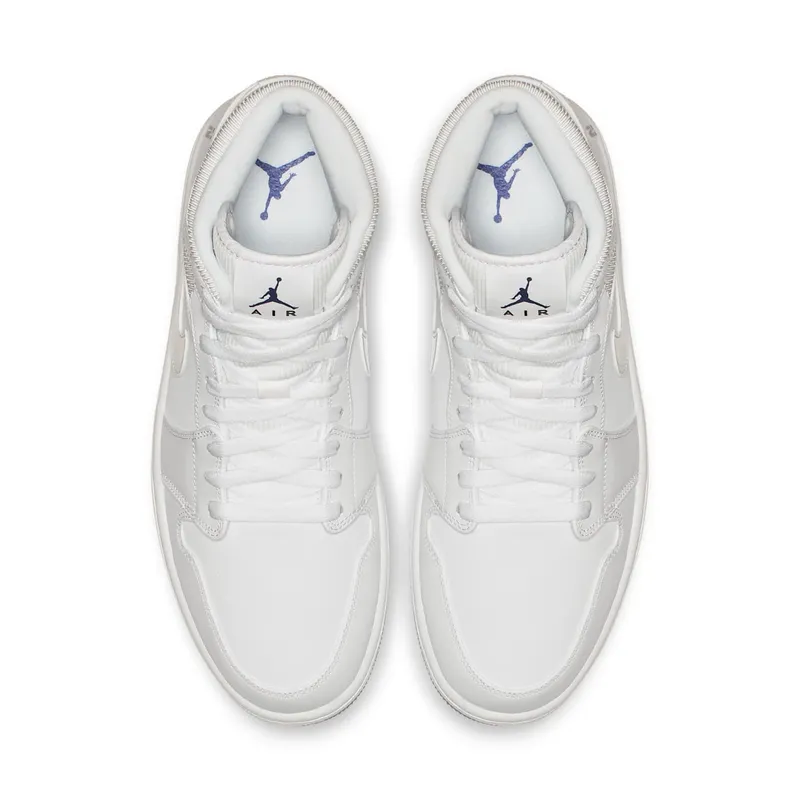 Jordan 1 Mid Pure White White/Concord-White (BQ6578-100)