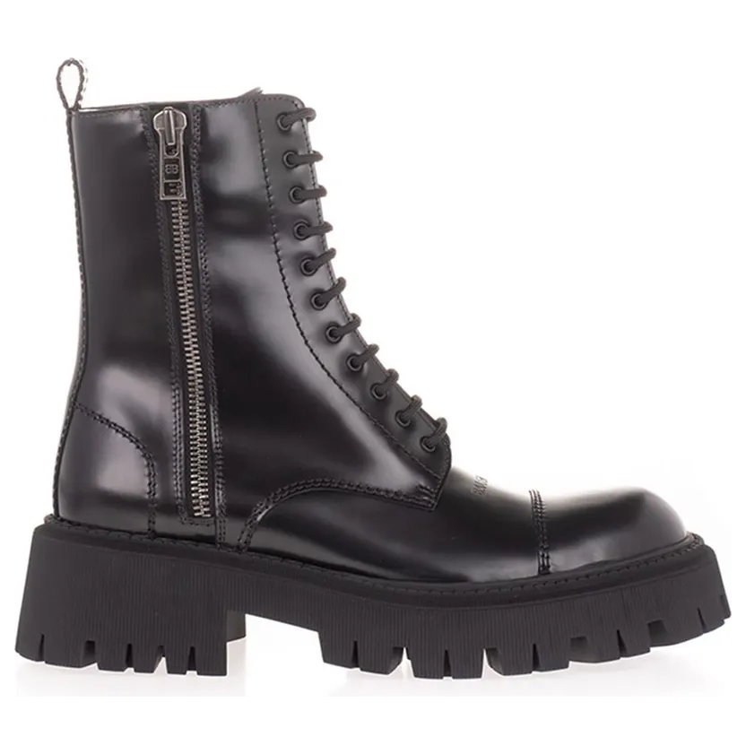 Balenciaga Tractor 20mm Zip Up Boot Black (615679WA8E91000)