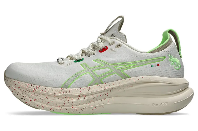 ASICS GEL-NIMBUS 28 x NADIA BATTOCLETTI “Cream / Illuminate Green” (1012C055-100)