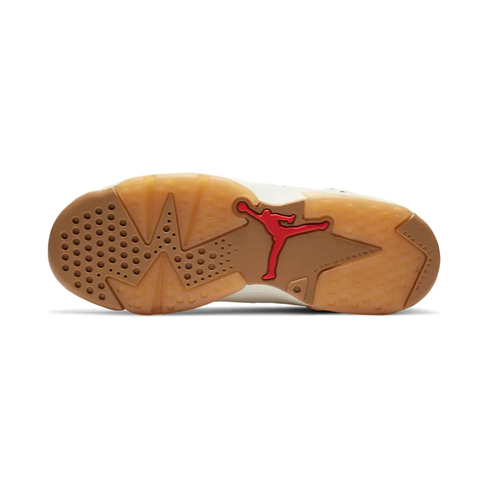 Jordan 6 Retro Quai54 Sail Brown 2020 (GS) Sail/Team Orange-Gum Light Brown-Baroque Brown (CZ6506-100)