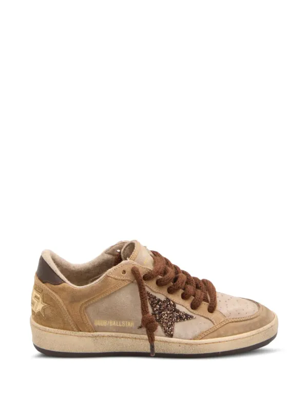 Golden Goose Ball Star leren sneakers with ster-applicatie – Beige (GWF01034F008067)