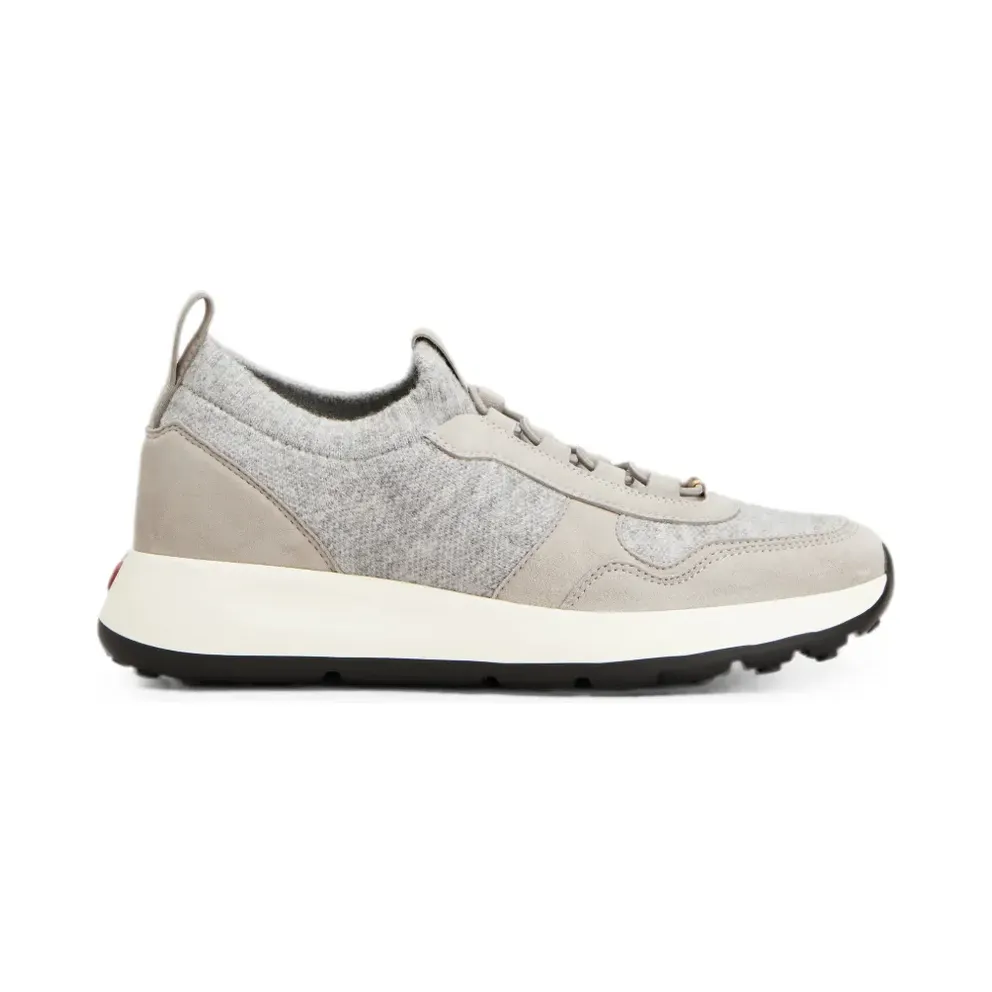 Tod’s Red Dot Sock- aus Strick und Wildleder – Grey (XXW79K0KN80VOE)