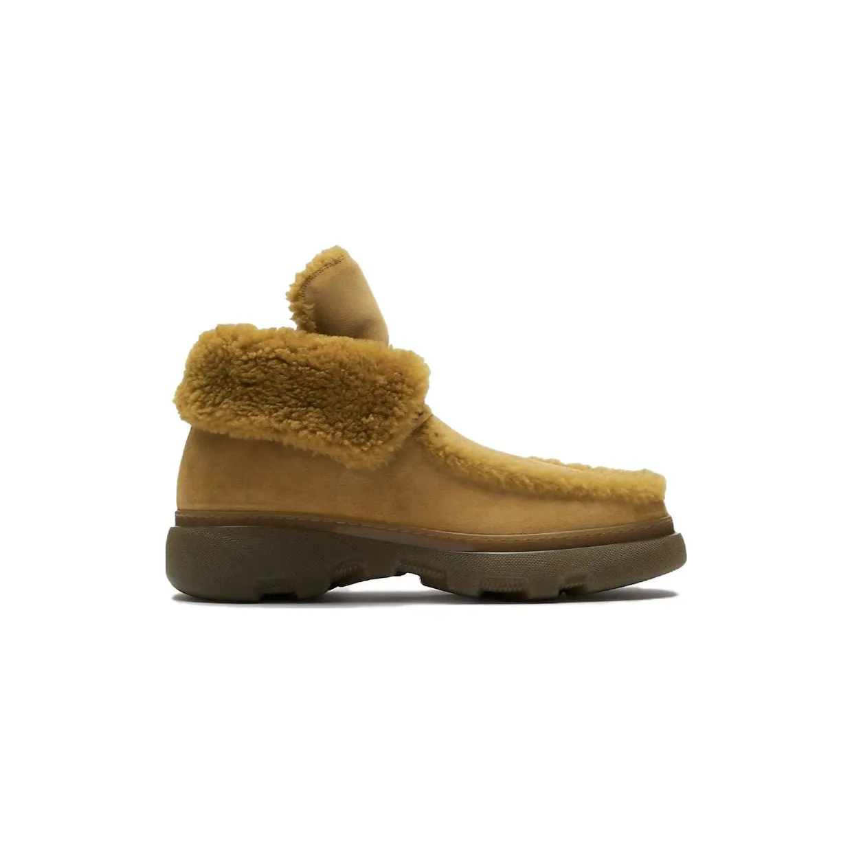 Burberry Shearling Embellished Suede Creeper Boot Yellow (8077234)