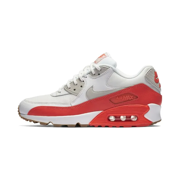 Nike Air Max 90 Essential Summit White Light Brown-Bright Crimson (W)