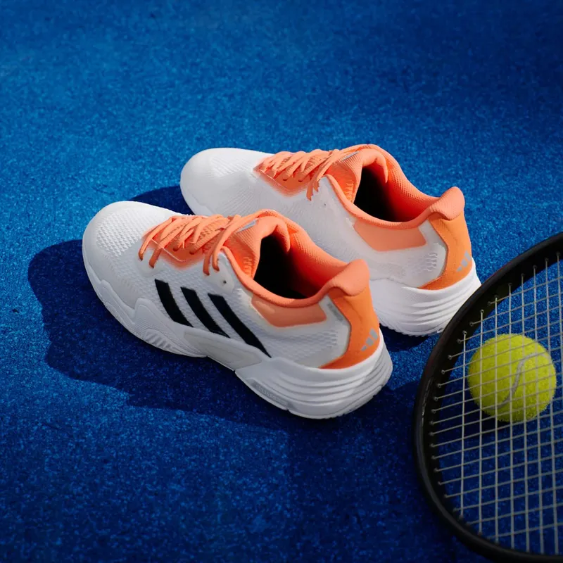 Adidas Solematch Control 2 Tennis Shoes Cloud White / Core Black / Lucid Orange (KI3736)